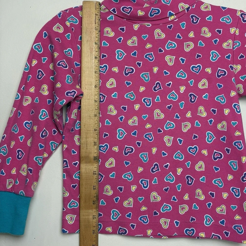 VTG Gymboree Heart Print Turtleneck Long Sleeve Shirt 100% Cotton Large 3T-4T